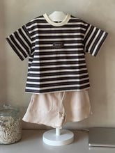 Load image into Gallery viewer, Charcoal Retro Stripe T-shirt
