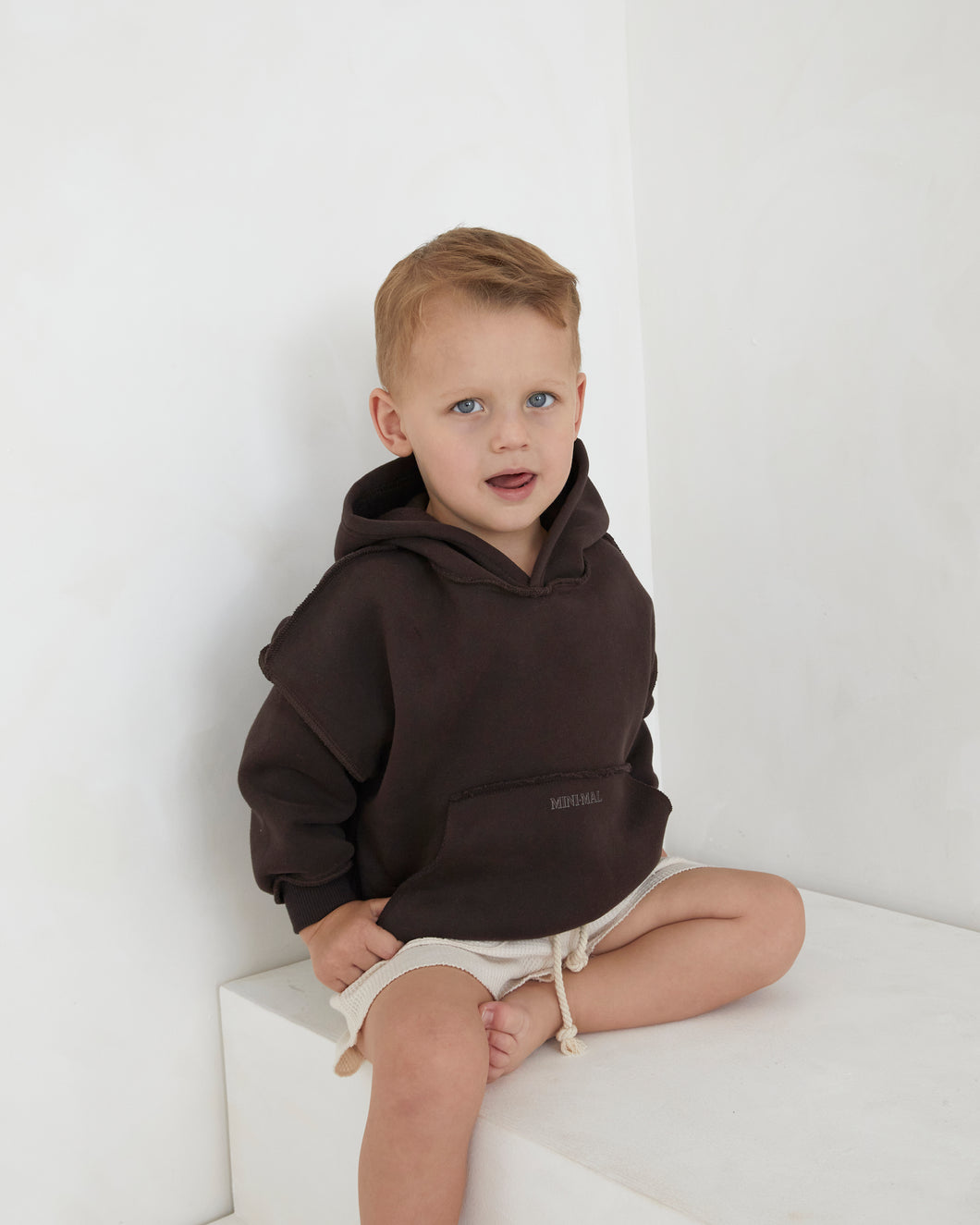 Chocolate Brown Exposed Seam Hoodie